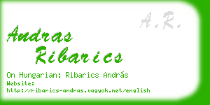 andras ribarics business card